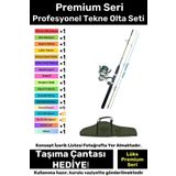 Özel Üretim Taşıma Çantalı Hazır Kurulu Tam Takım Profesyonel Tekne Olta Seti - 3m Kamış Hediyeli