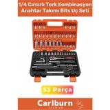 Özel Üretim Titanyum 1/4 Cırcırlı 53 Parça Lokma Tork Kombinasyon Anahtar Takımı Bits Uç Seti - Altın - Tek Ebat