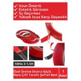 Özel Üretim Ultra Güçlü Çok Amaçlı Tamir Cam Dış Mekan Montaj 1,5mt Nano Çift Taraflı Şeffaf Bant