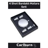 Özel Üretim Uzun Süre Soğuk Tutan Kahve Çelik Kutulu 1 Matara 4 Shot Bardak Hediye Seti