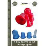 Özel Üretim Vakumlu Terapi Silikon Cilt Bakım Seti 4 Boy Yüz Vücut Masaj Kupası Facıal Cuppıng