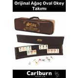 Özel Üretim Vip Çantalı Büyük Boy Istakalı Eğlence Hobi Oyun 101 Ağaç Orijinal Ağaç Oval Okey Takımı