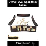 Özel Üretim Vip Çantalı Büyük Boy Istakalı Eğlence Hobi Oyun 101 Ağaç Oymalı Oval Ağaç Okey Takımı