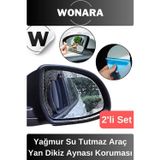 Özel Üretim Yağmur Kaydırıcı Buğu Önleyici Su Tutmaz Araba Yan Dikiz Aynası Koruma Filmi 2'li Set