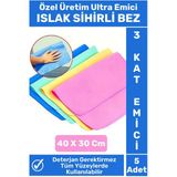 Özel Üretim Yüksek Kaliteli 3 Kat Emici Tüm Yüzeylerde Etkili Mutfak Banyo Islak Sihirli Bez 5 Adet