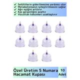 Özel Üretim Yüksek Kaliteli Selülit Çatlak Giderici Vakumlu 5 Numara Hacamat Kupası 10 Adet