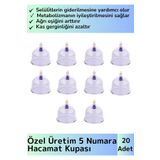Özel Üretim Yüksek Kaliteli Selülit Çatlak Giderici Vakumlu 5 Numara Hacamat Kupası 20 Adet