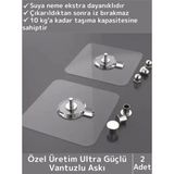 Özel Üretim Yüksek Kaliteli Suya Neme Ekstra Dayanıklı Montajsız Ultra Güçlü Vantuzlu Askı 2 Adet