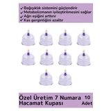 Özel Üretim Yüksek Kaliteli Vakumlu 7 Numara Hacamat Kupası 10 Adet