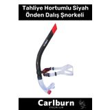 Özel Üretim Yüksek Slikon Kaliteli Tahliye Hortumlu Siyah Önden Dalış Havuz Eğitim Şnorkeli