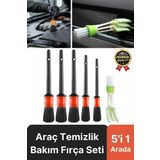 Özel Üretim Yumuşak Kıllı İç Dış Detaylı Oto Araç Araba Klima Uyumlu Temizlik Bakım Fırça Seti 5+1