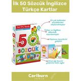 Özel Üretim Zeka Geliştirici Yabancı Dil Eğitici Çocuk Ilk 50 Sözcük Ingilizce Türkçe Kartlar