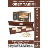 Özel Uzun Ömürlü Dayanıklı Aile Ev Arkadaş Kahve Cafe Oyun Plastik Oval Koyu Renk 101 Okey Takımı