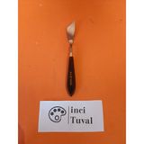 Özel Yan Kesik Spatula Paslanmaz Metal Ahşap Saplı