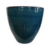 Özel Yapım Lacivert Damla Renk Sırlı Toprak Saksı (36*39 Cm)