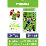 Özel Zeka Geliştirici Eğitici Ailece Çocuklara Eğlenceli Mini Dedektif Hayvanlar Oyun Kart Seti