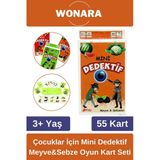 Özel Zeka Geliştirici Eğitici Ailece Çocuklara Eğlenceli Mini Dedektif Meyve&Sebzeler Oyun Kart Seti