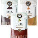 Ozeline 3'lü 100 gr Karamelli + Fındıklı + Çikolatalı Aromalı Türk Kahvesi