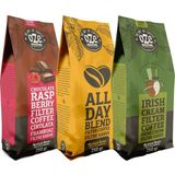 OZELİNE Aromalı Filtre Kahve Tanışma Seti 3 x 250 g (Çikolata Frambuaz, Irish Cream, All Day Blend) - Çekirdek (Öğütülmemiş)