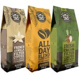 OZELİNE Aromalı Filtre Kahve Tanışma Seti 3 x 250 g (Vanilya, Irish Cream, All Day Blend) - 3 Adet - French Press