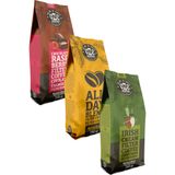 Ozeline Aromalı Filtre Kahve Tanışma Seti 3x250 g (Irish Cream, All Day Blend, Çikolata Frambuaz)