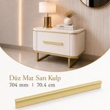 Özen 704 Mm Düz Mat Sarı Mobilya Kulpu Uzun Çekmece Dolap Kapak Kulp Metal Modern Tasarım