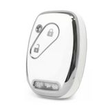 ÖZEN KEYS LÜX Honda Civic Fd6 Crv Accord 2 Buton oto Anahtar Kumanda kılıfı BEYAZ GÜMÜŞ