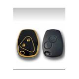 ÖZEN KEYS Lüx Renault Clio 3 Dacia Duster 2 Buton Nano Anahtar Kılıfı Siyah Gold Altın Renk