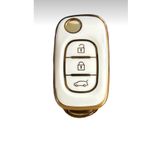 ÖZEN KEYS Megane III Fluence 3 Buton Beyaz gold Oto Anahtar Kumanda Kabı Kılıf
