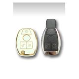 ÖZEN KEYS Mercedes Benz 2001-2016 Arası Be Tipi Nano Anahtar Kılıfı Beyaz Gold Altın Renk