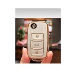 ÖZEN KEYS Vw Tiguan Jetta Golf 5 Golf 6 Scirocco Polo Caddy Transporter BEYAZ GOLD KUMANDA KILIFI