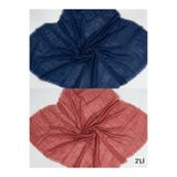 ÖZENSE 2'li Flamlı Pamuklu 4 Mevsim Kullanılabilir 100x100 cm Mavi Leylak ve Gül Kurusu Renkli Eşarp