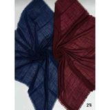 Özense 2'li Flamlı Pamuklu Ince Terletmeyen 4 Mevsim Kullanılabilir 100X100 cm Bordo ve Lacivert Renkli Yazma Eşarp - 321-Lacivert - Renkli - 100 x 100 cm