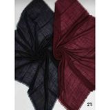 Özense 2'li Flamlı Pamuklu Ince Terletmeyen 4 Mevsim Kullanılabilir 100X100 cm Bordo ve Siyah Renkli Yazma Eşarp - Bordo Siyah - 100 x 100 cm