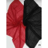 Özense 2'li Flamlı Pamuklu Ince Terletmeyen 4 Mevsim Kullanılabilir 100X100 cm Siyah ve Kırmızı Renkli Yazma Eşarp - 85-Kırmızı - Siyah - 100 x 100 cm