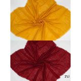 Özense 2'li Flamlı Pamuklu Terletmeyen 4 Mevsim Kullanılabilir 100X100 cm Hardal Sarısı ve Kırmızı Renkli Eşarp - Kırmızı - Sarı - 100 x 100 cm
