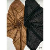 Özense 2'li Flamlı Pamuklu Terletmeyen 4 Mevsim Kullanılabilir 100X100 cm Siyah ve Kahve Renkli Eşarp - Siyah - Kahve - 100 x 100 cm