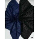 Özense 2'li Flamlı Pamuklu Terletmeyen 4 Mevsim Kullanılabilir 100X100 cm Siyah ve Lacivert Renkli Yazma Eşarp - Siyah - Lacivert - 100 x 100 cm