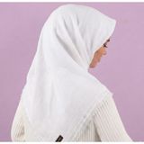 Özense Çift Flamlı Pamuklu İnce Terletmeyen 4 Mevsim Kullanılabilir 100x100 Cm Beyaz Renkli Yazma Eşarp