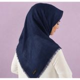 Özense Çift Flamlı Pamuklu Terletmeyen 4 Mevsim Kullanılabilir 100x100 Cm Eşarp Lacivert