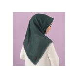 ÖZENSE Flamlı Pamuklu 4 Mevsim Kullanılabilir 100x100 cm Petrol Yeşili Renkli Eşarp