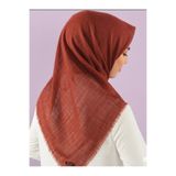 ÖZENSE Flamlı Pamuklu Terletmeyen 4 Mevsim Kullanılabilir 100x100 cm Kiremit Renkli Eşarp
