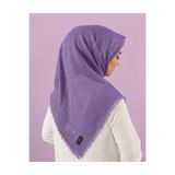 ÖZENSE Flamlı Pamuklu Terletmeyen 4 Mevsim Kullanılabilir 100x100 cm Lila Renkli Eşarp