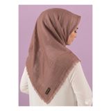 ÖZENSE Flamlı Terletmeyen 4 Mevsim kullanılabilir Pamuklu Koyu Vizon Renkli 100x100 Cm Yazma Eşarp