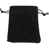 ÖZER KUTU Süet & Kadife Duble Kese Siyah 10 Adet 9x12 cm Takı, Altın Kesesi (ipli & Büzgülü)