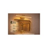 ÖZER LİGHT 35CM / USB Sarjlı Resim / Tablo / Ayna Üstü / Banyo / Ledli Aplik Flüt 3000K Günışığı Gold kasa