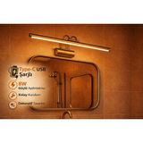 Özer Light 50CM / USB Şarjlı / Eskitme kasa / Resim / Tablo / Ayna Üstü / Banyo / Ledli Aplik Flüt 3000K Günışığı