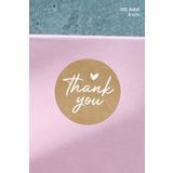 Özer Store 120 Adet Teşekkür Ederiz Yazılı Kraft Görünümlü Yuvarlak Yapışkanlı Ürün Paket Etiketi, Sticker