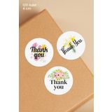 Özer Store 120 Adet Teşekkür Ederiz Yazılı Yuvarlak Yapışkanlı Ürün Paket Etiketi, Sticker