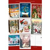 Özer Store 8 Adet Yeni Yıl Yılbaşı Noel Baba Kış Temalı Kartpostal Seti Mesaj Kartı
